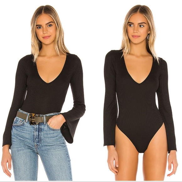Free People Tops - NWOT Intimately Free People Charlie black BELL SLEEVE bodysuit